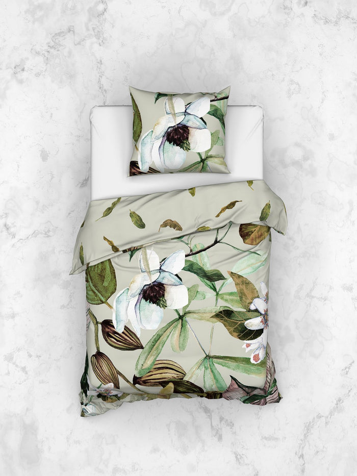 Heckett Lane Dekbedovertrek Bamboe Katoen Satijn Livia - green