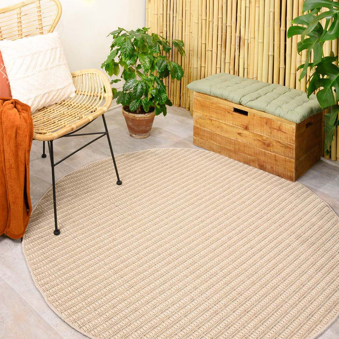Boho&me Rond jute buitenkleed Sunny - naturel - 100 cm