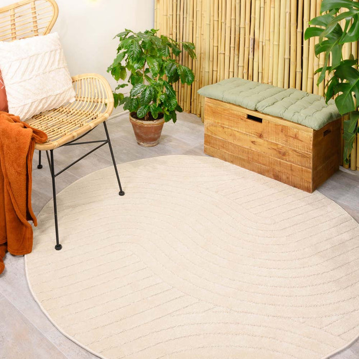 Boho&me Rond buitenkleed - Verano wit - 150 cm rond