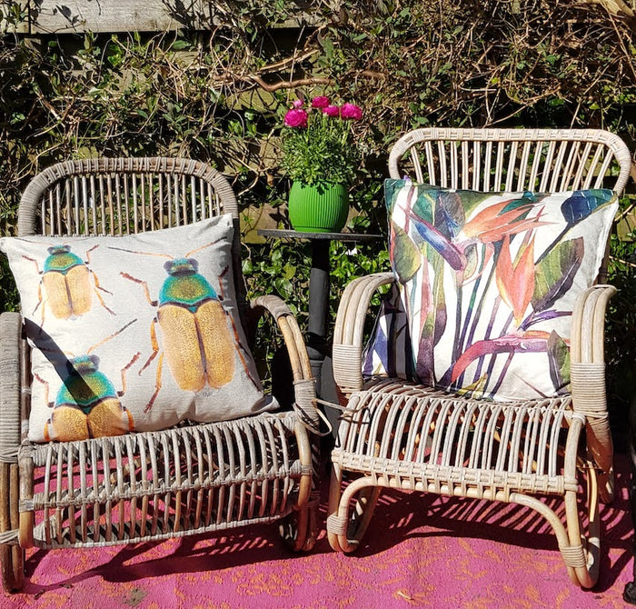 Imbarro Outdoor kussen met bloemen - 58x58