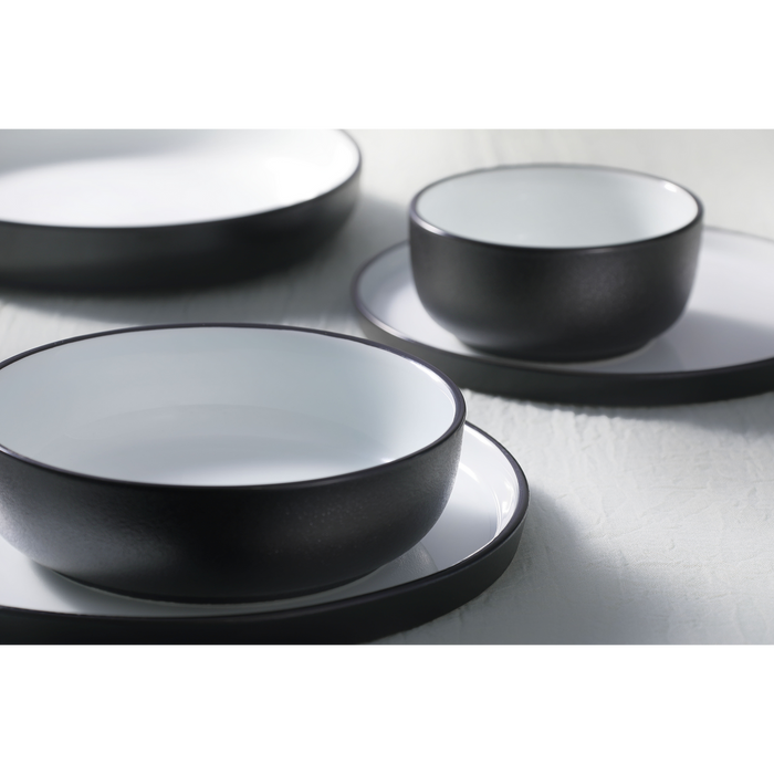 Maastricht Porselein Bord Cosmic 25 cm Zwart Wit Porselein 2 stuks