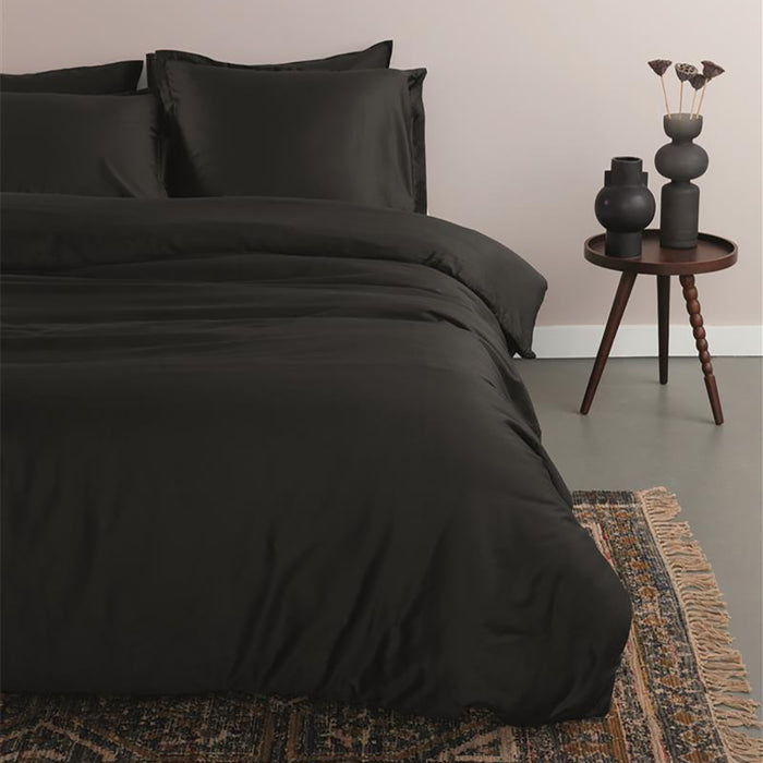 Ambiante Satin Dekbedovertrek 140 x 200/220 cm - Zwart