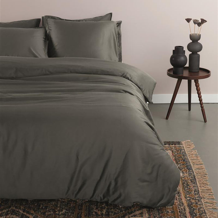 Ambiante Satin Dekbedovertrek 200 x 200/220 cm - Antraciet