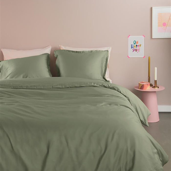Ambiante Satin Dekbedovertrek 140 x 200/220 cm - Donkergroen