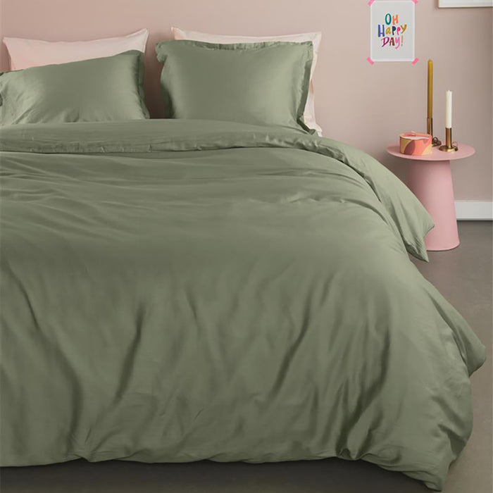 Ambiante Satin Dekbedovertrek 240 x 200/220 cm - Donkergroen