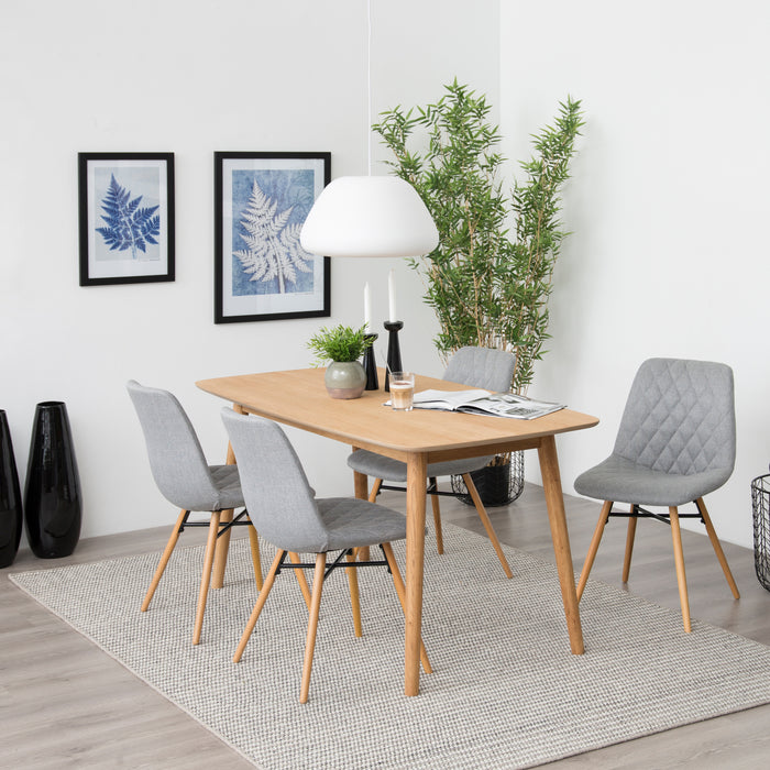 by fonQ basic Rounded Eettafel - 150 x 80 cm - Eiken/Bruin