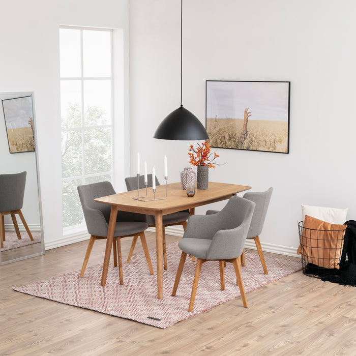 by fonQ basic Rounded Eettafel - 150 x 80 cm - Eiken/Bruin