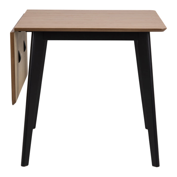 by fonQ basic Crow Eettafel Inklapbaar - 120 x 80 cm - Eiken / Zwart