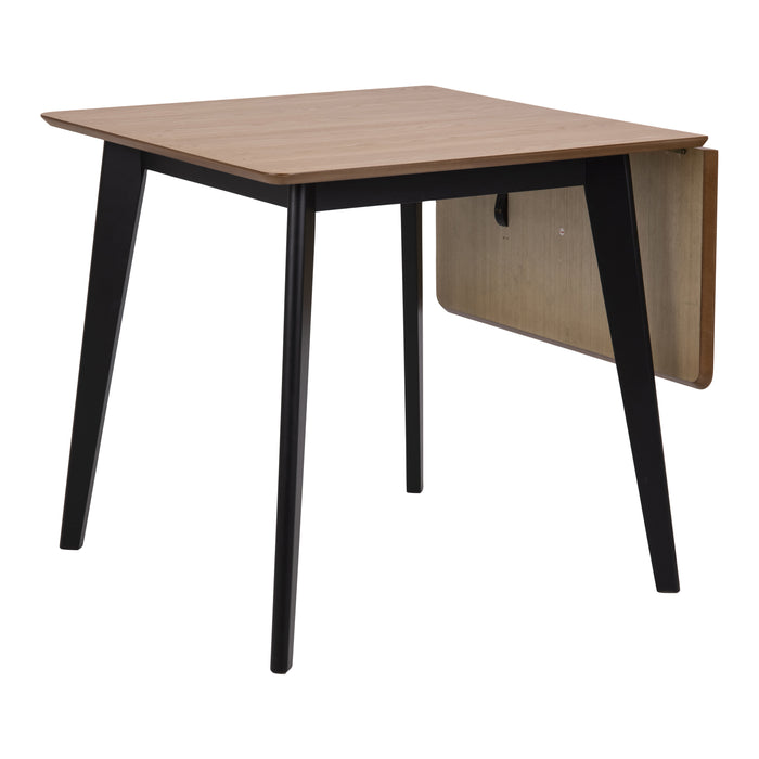 by fonQ basic Crow Eettafel Inklapbaar - 120 x 80 cm - Eiken / Zwart