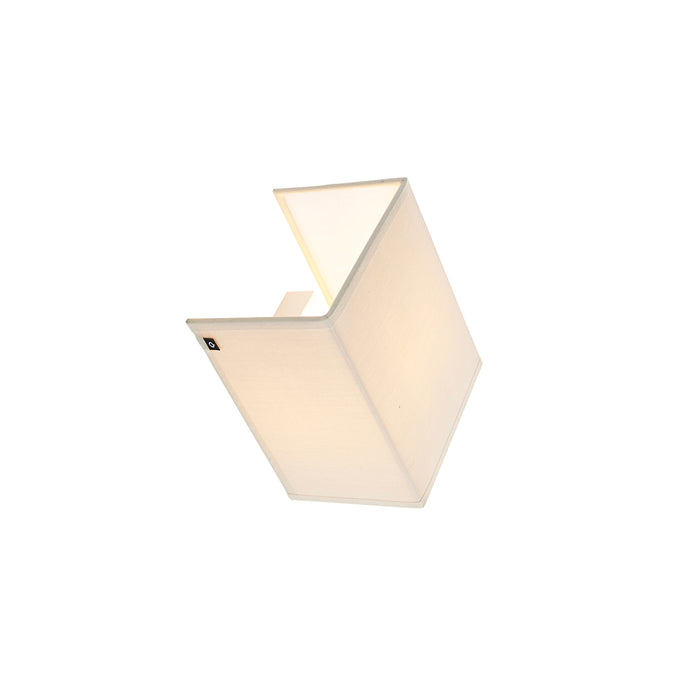QAZQA Landelijke wandlamp beige met stoffen kap - Vete