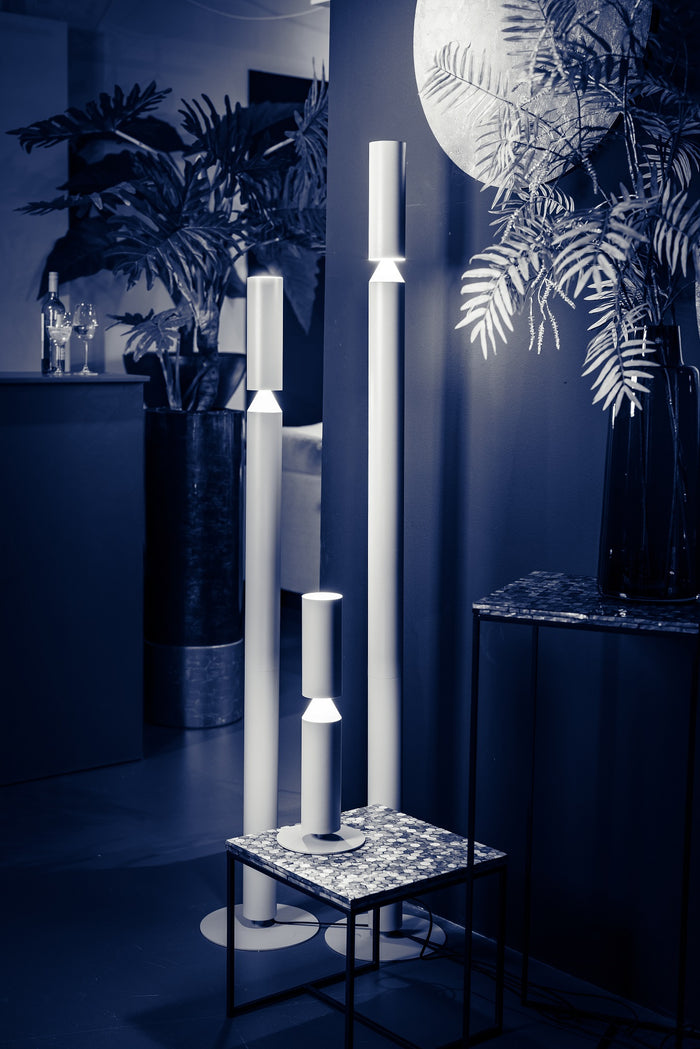 ETH Pencil Vloerlamp mat zand excl. 2xGU10 H180cm on|off on tube