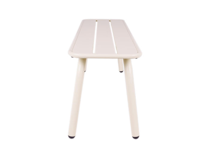 Metalen tuinbank 120 cm ivoor - zonder rugleuning