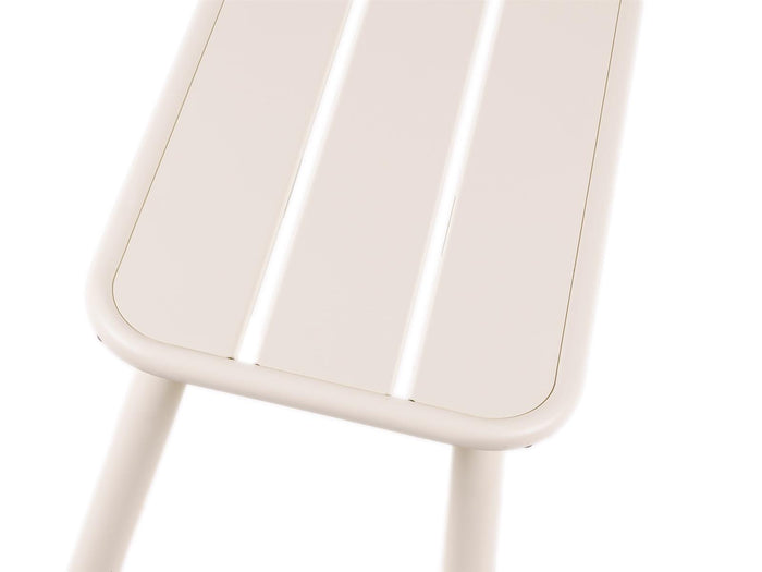 Metalen tuinbank 120 cm ivoor - zonder rugleuning