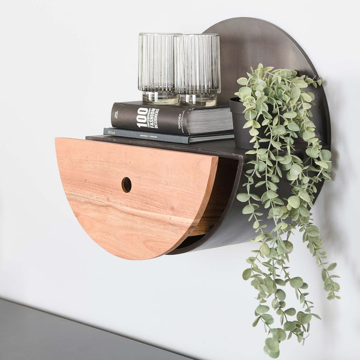 MOOS Fabian Wandkastje Ø 40 cm - Acaciahout