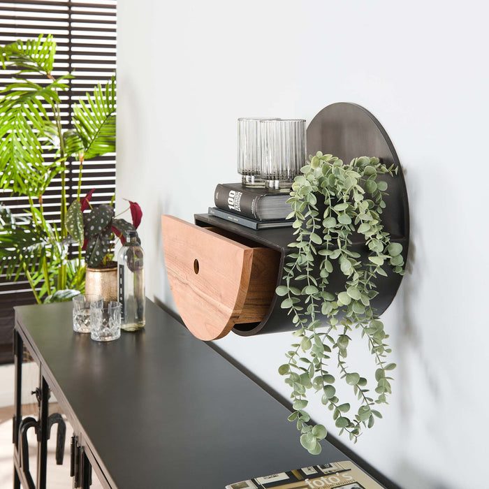 MOOS Fabian Wandkastje Ø 40 cm - Acaciahout