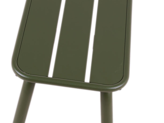 Metalen tuinbank Max 120 cm olijfgroen - zonder rugleuning