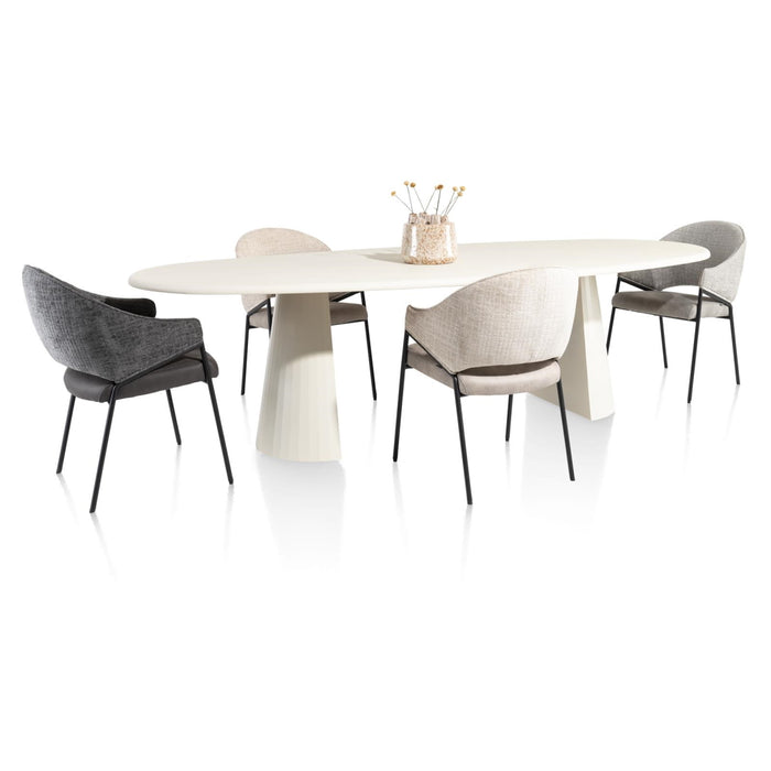 Xooon eetkamertafel LUND ovaal 210x120cm cone-poot nebbia