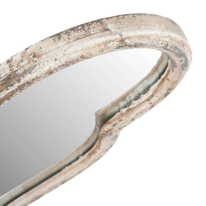 Clayre & Eef Spiegel 38x132 cm Wit Ijzer Rechthoek Grote Spiegel