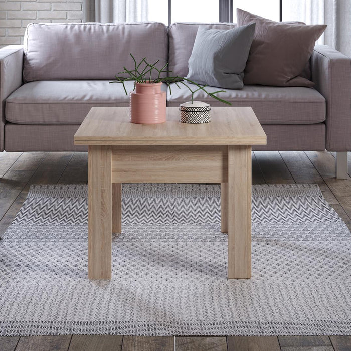 Hioshop Flipp salontafel, en eettafel eik licht decor.