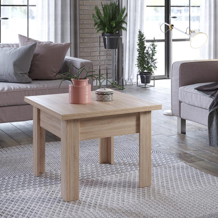 Hioshop Flipp salontafel, en eettafel eik licht decor.