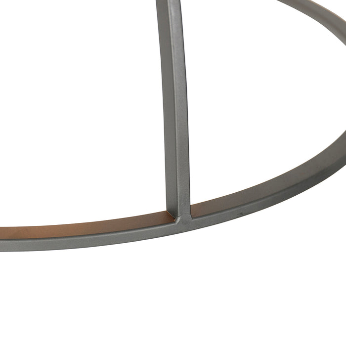 QAZQA Industriële hanglamp donkergrijs met hout 47 cm - Arthur