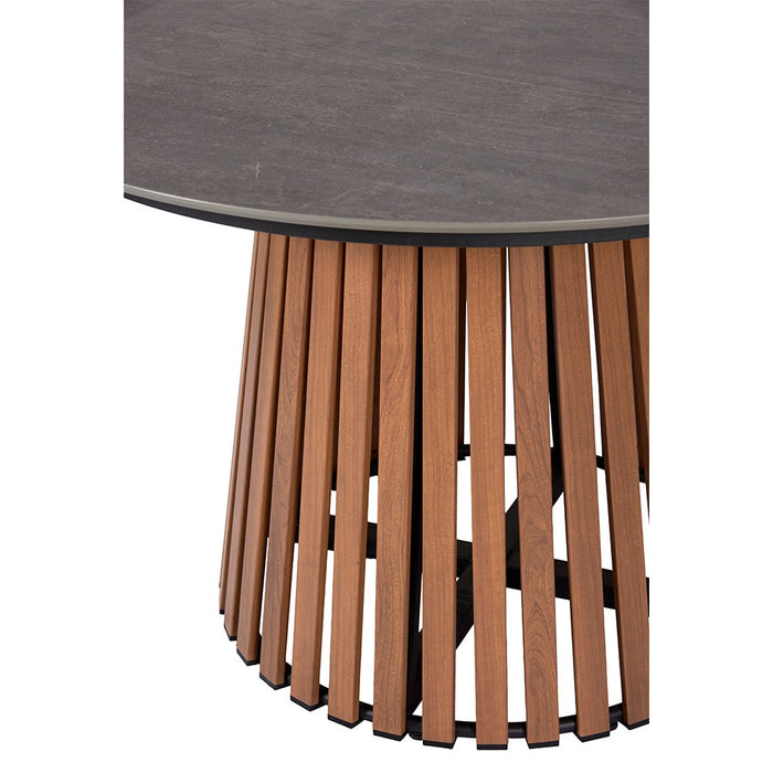 Lisomme Asger metalen tuintafel donkerbruin - Ø115 cm