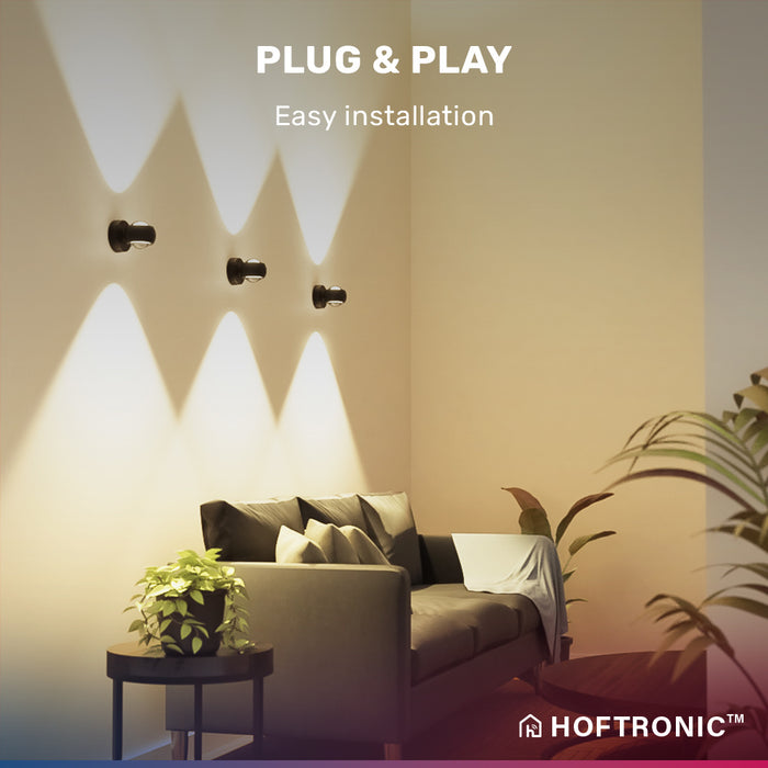 HOFTRONIC Cupo Smart wandlamp RGBWW IP54 Zwart WiFi + Ble Up and Down