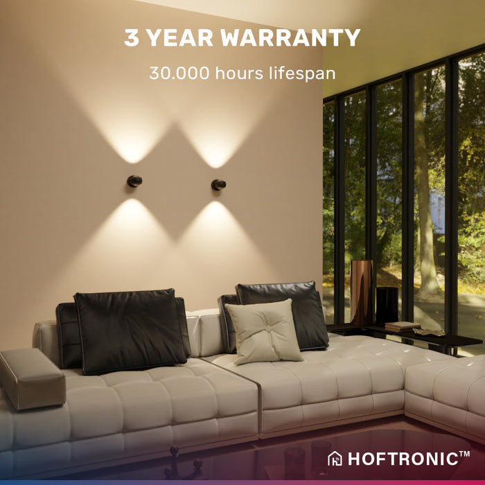 HOFTRONIC Cupo Smart wandlamp RGBWW IP54 Zwart WiFi + Ble Up and Down