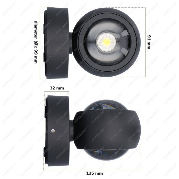 HOFTRONIC Cupo Smart wandlamp RGBWW IP54 Zwart WiFi + Ble Up and Down