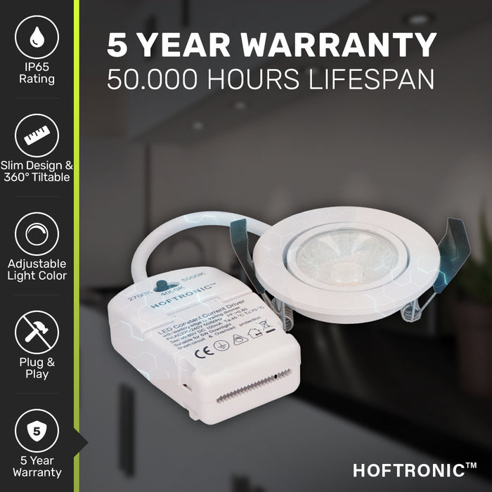 HOFTRONIC 3x Sierra - LED Inbouwspots Badkamer IP65 Wit