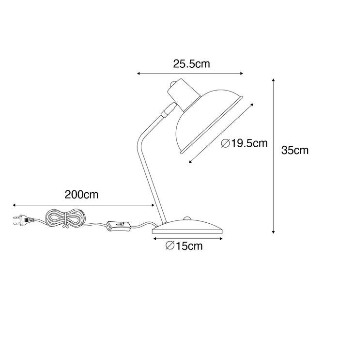 QAZQA Retro tafellamp beige - Milou