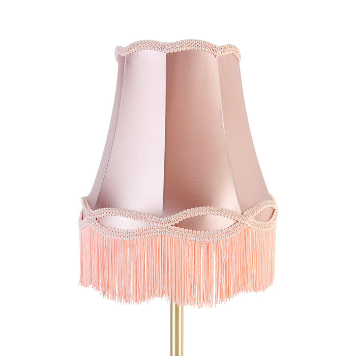 QAZQA Klassieke tafellamp messing met granny kap roze 30 cm - Simplo