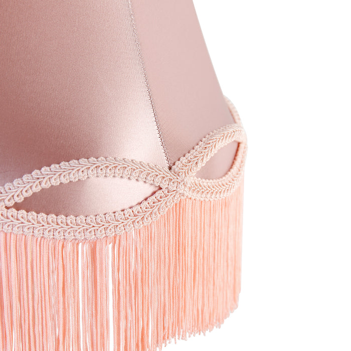 QAZQA Klassieke tafellamp messing met granny kap roze 30 cm - Simplo