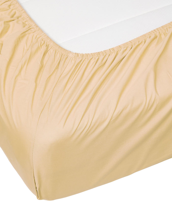 Essenza Minte Hoeslaken Yellow straw 90 x 200 cm