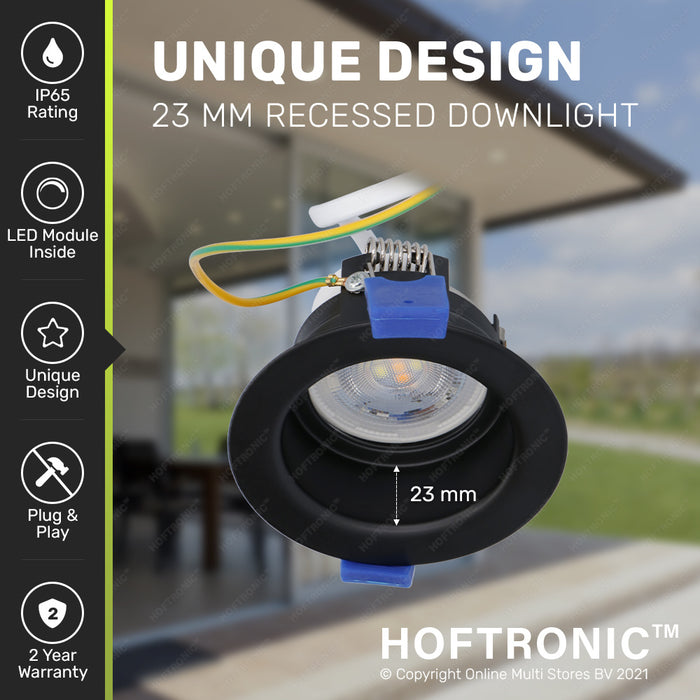 HOFTRONIC 6x Mari - LED Inbouwspots Badkamer IP65 Zwart