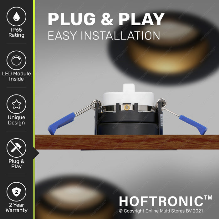 HOFTRONIC 6x Mari - LED Inbouwspots Badkamer IP65 Zwart