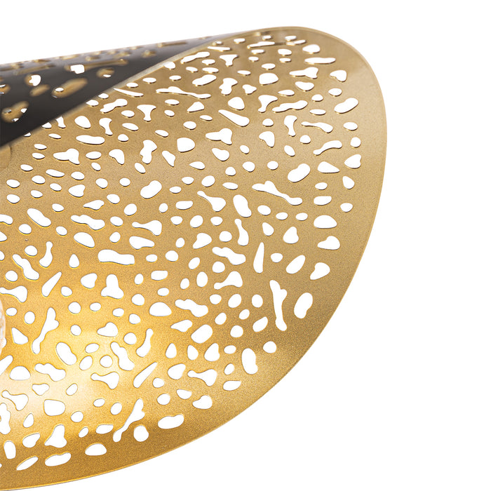 QAZQA Oosterse hanglamp zwart met goud 35 cm - Japke