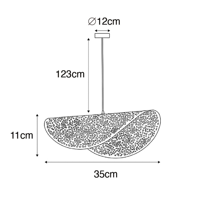 QAZQA Oosterse hanglamp zwart met goud 35 cm - Japke