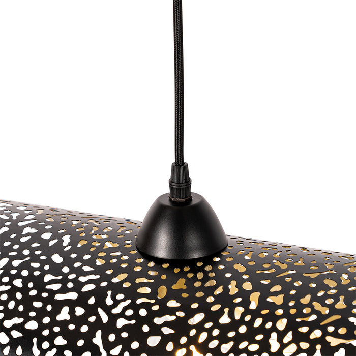 QAZQA Oosterse hanglamp zwart met goud 35 cm - Japke