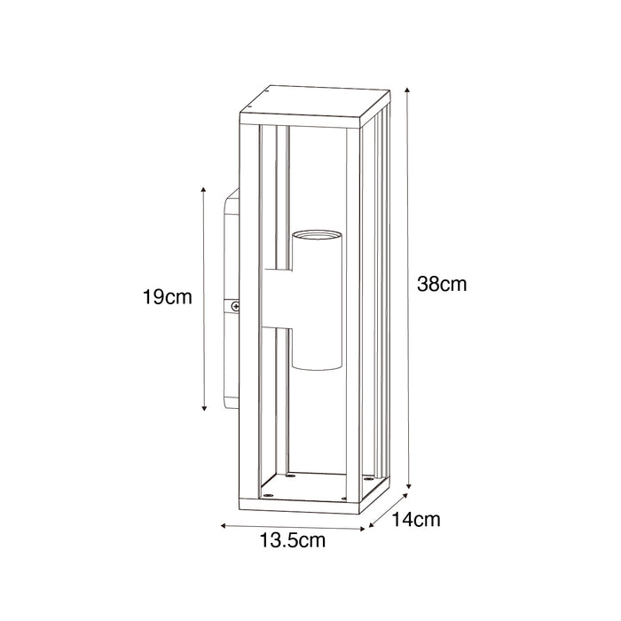 QAZQA Buiten wandlamp zwart met ribbel glas 2-lichts IP44 - Charlois