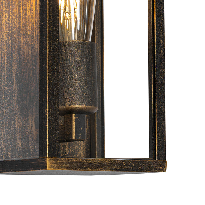 QAZQA Vintage wandlamp antiek goud 26 cm IP44 - Charlois