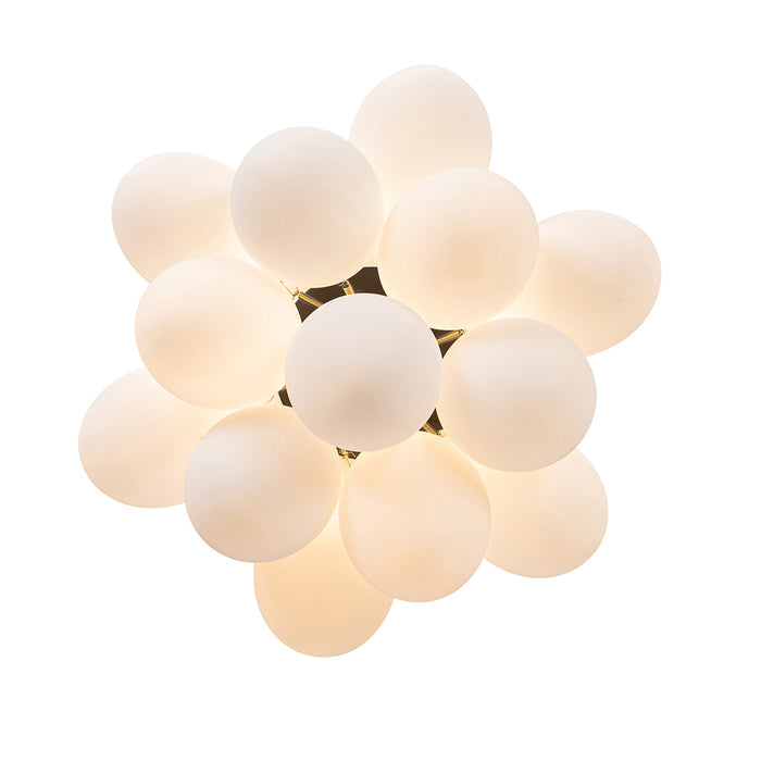 QAZQA Art deco plafondlamp zwart met opaal glas 3-lichts - Uvas