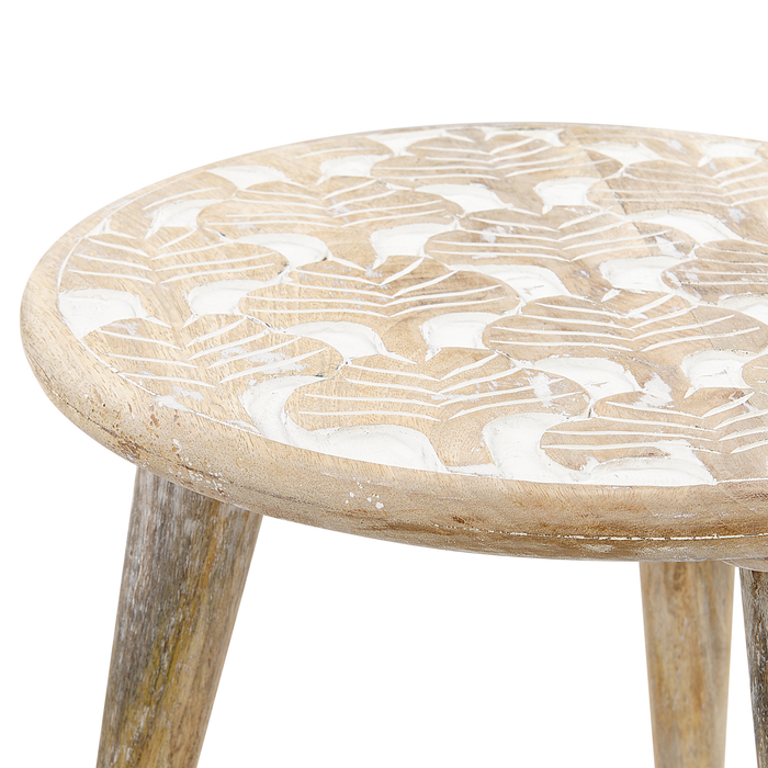 Beliani - HURSI - Bijzettafel set - Lichte houtkleur - Mangohout