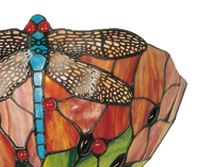 Lumilamp Wandlamp Tiffany 30x15x20 cm Rood Groen Glas Libelle