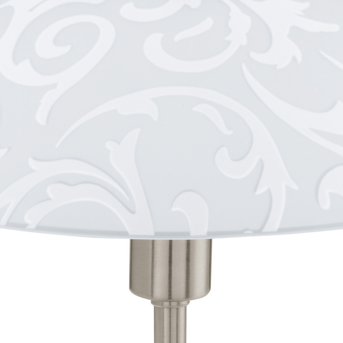 EGLO Solo - Tafellamp - 1 Lichts - Ø26,5cm - Nikkel-Mat - Wit