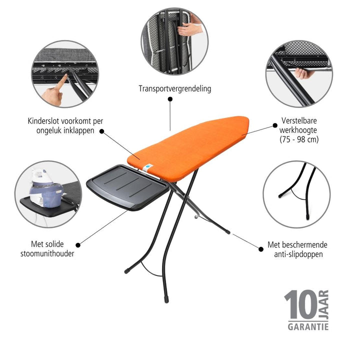 Brabantia Happy Glow Strijkplank C 124 x 45 cm - Zwart