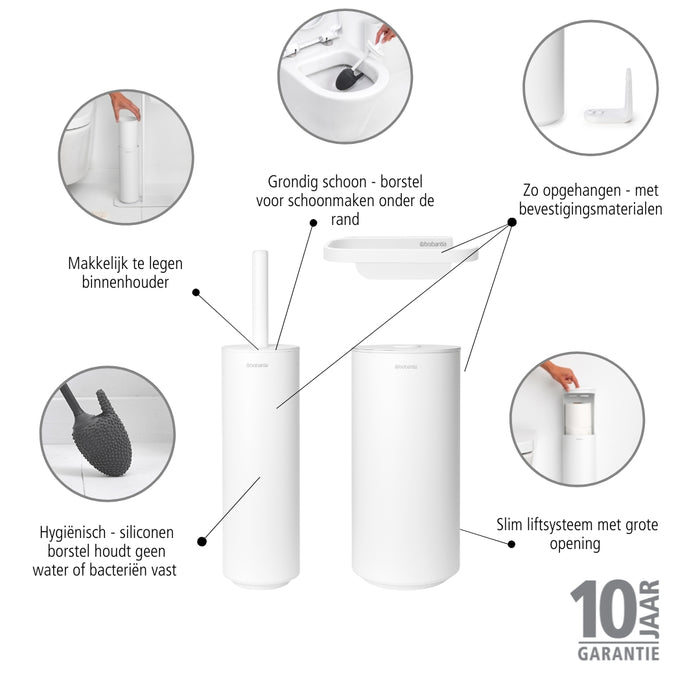 Brabantia MindSet Toiletaccessoires - Set van 3 - Wit