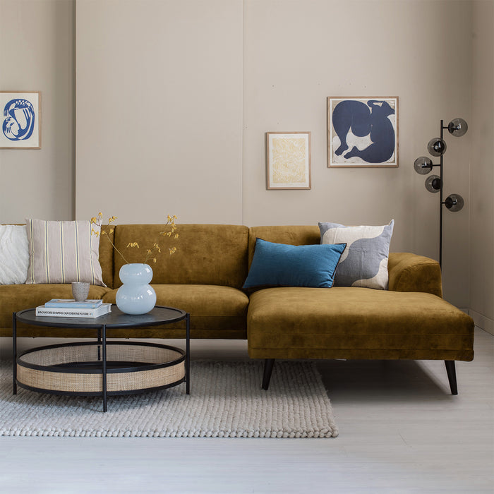 by fonQ Flair Hoekbank met Chaise Longue Rechts - Mosgroen