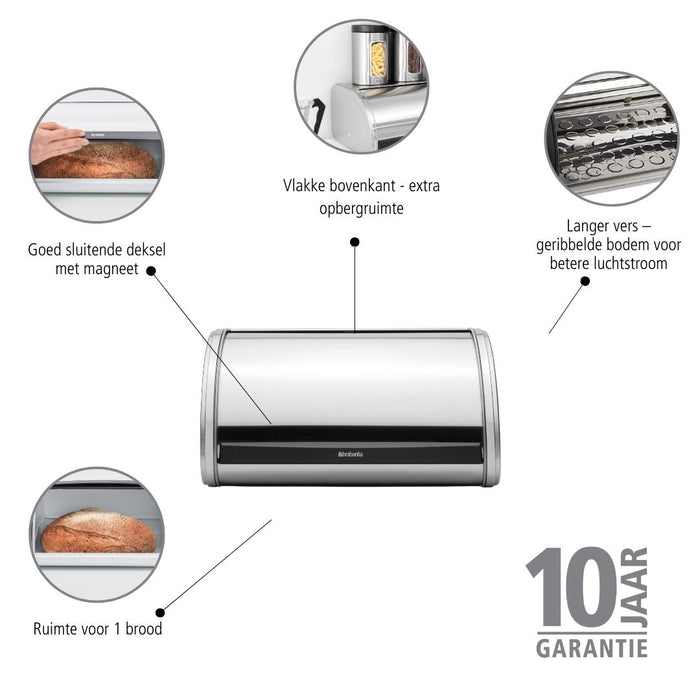 Brabantia Broodtrommel met schuifdeksel mat