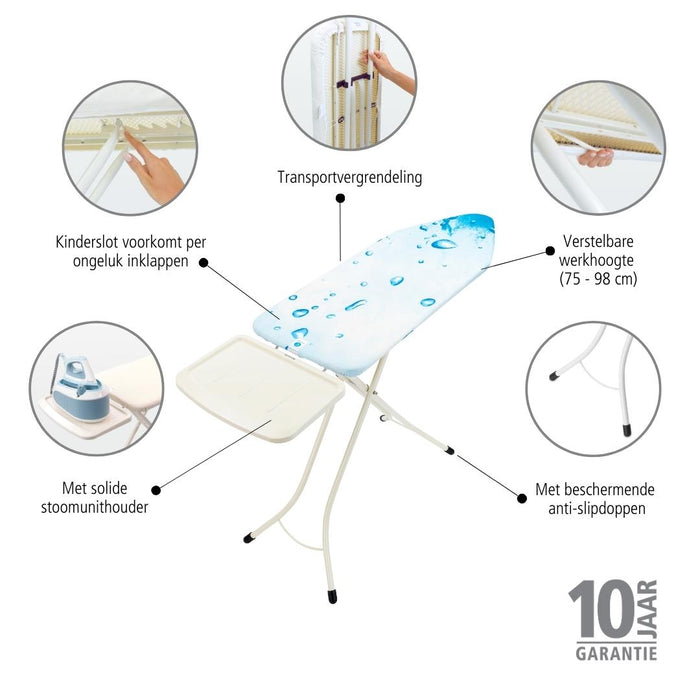 Brabantia Strijkplank met Stoomunithouder 124 x 45 cm